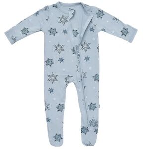 Zippered Footie - Snowflake print